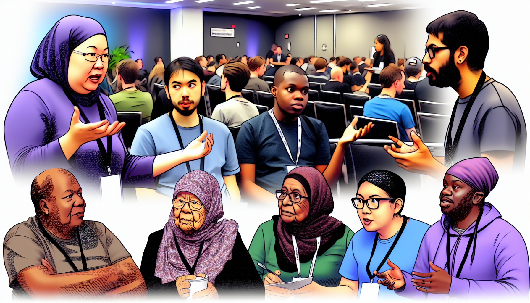 Attendees networking at a Los Angeles web development conference