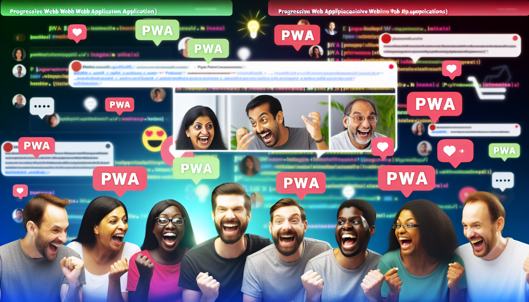 A vibrant online community discussion about PWAs