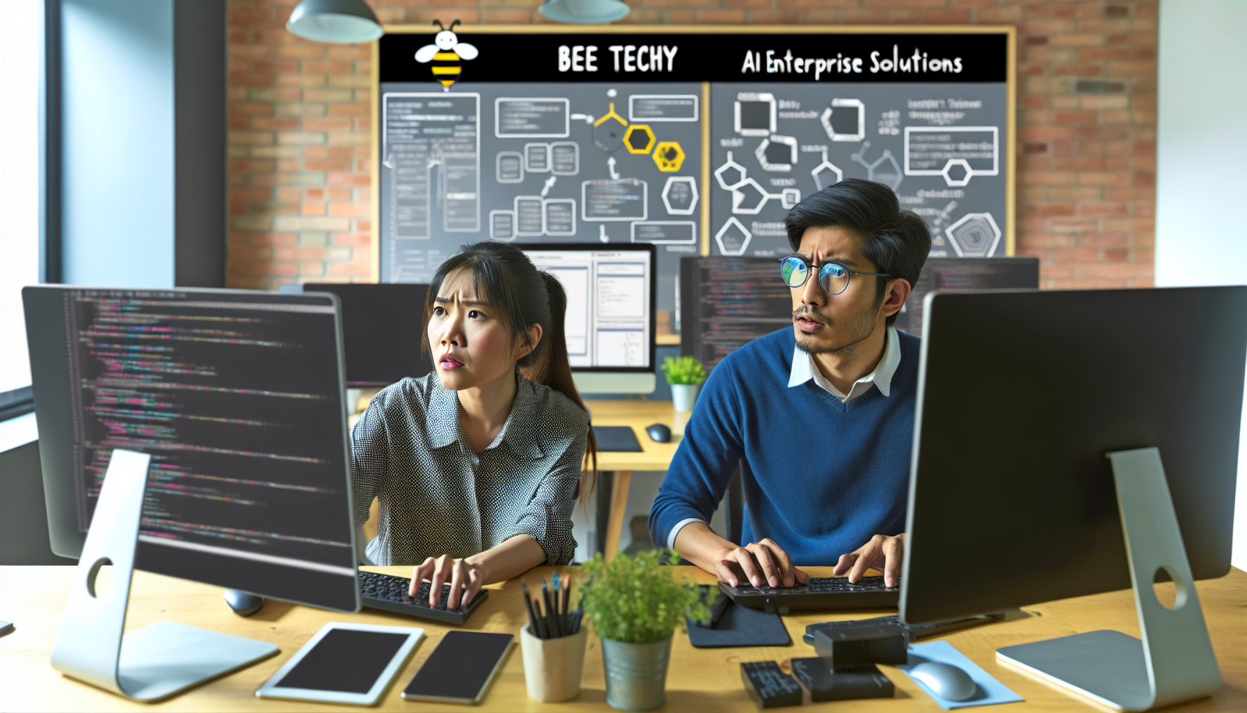 Bee Techy team working on AI enterprise solutions
