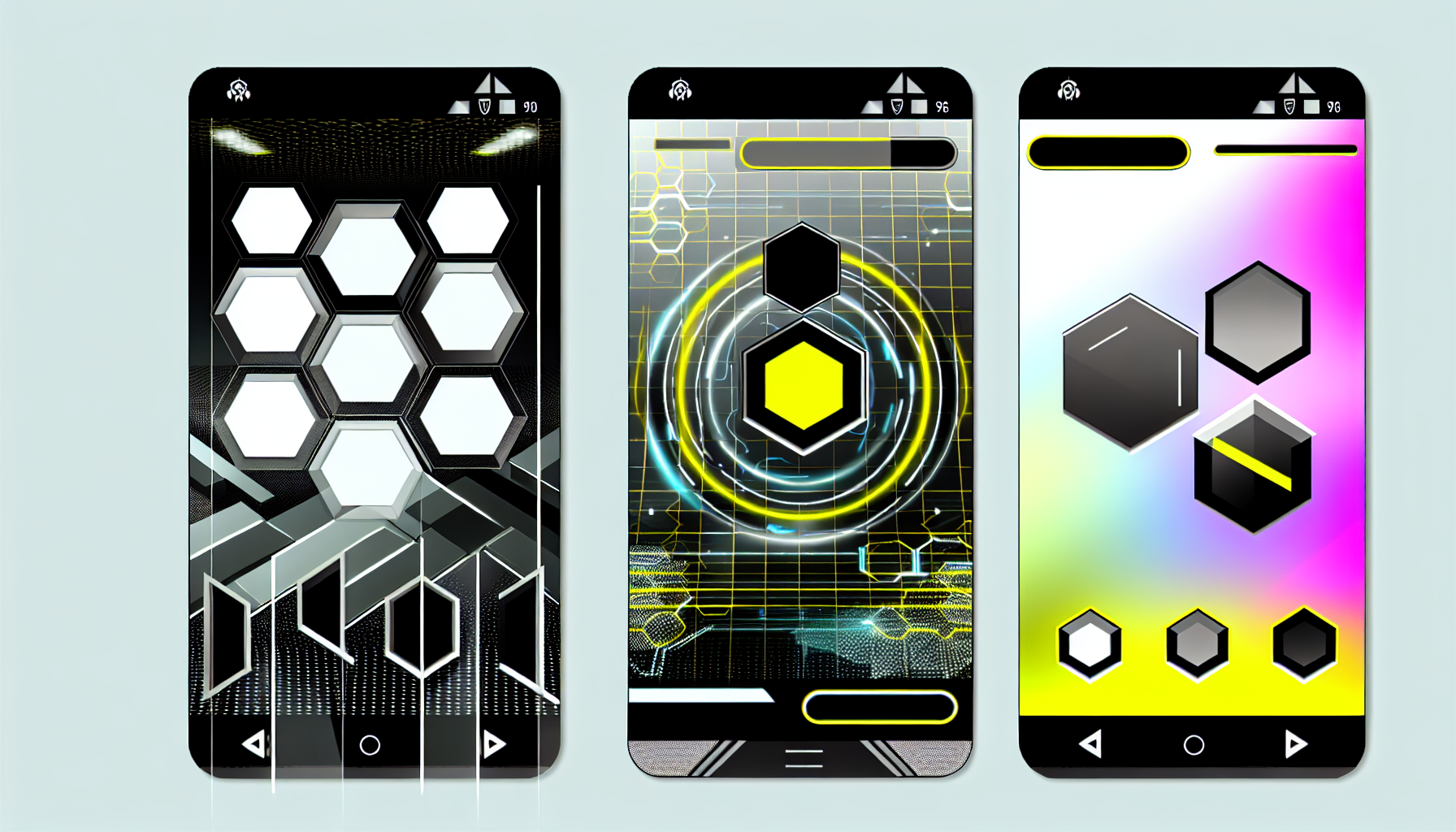 A futuristic Android app interface designed by Bee Techy