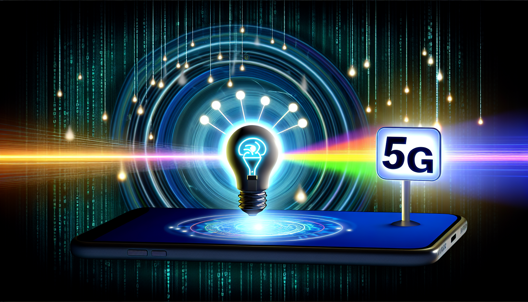 Illustration of AI and 5G Connectivity in Mobile Devices