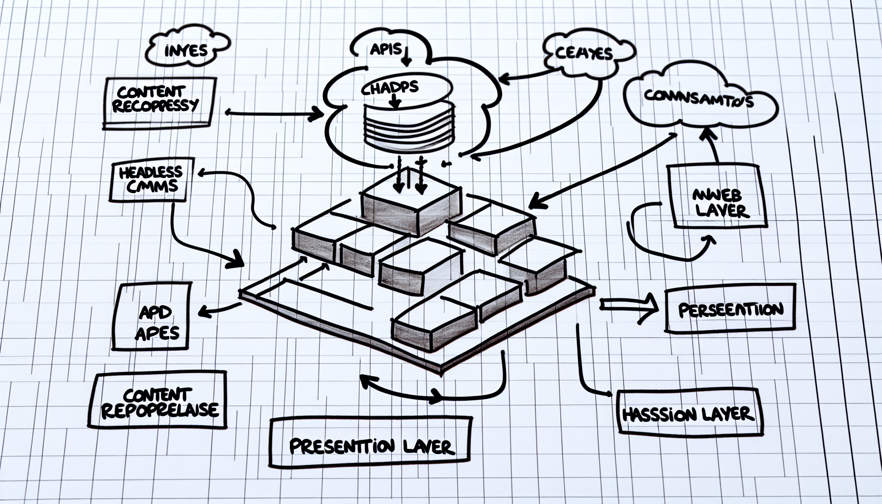 A diagram illustrating the headless CMS architecture