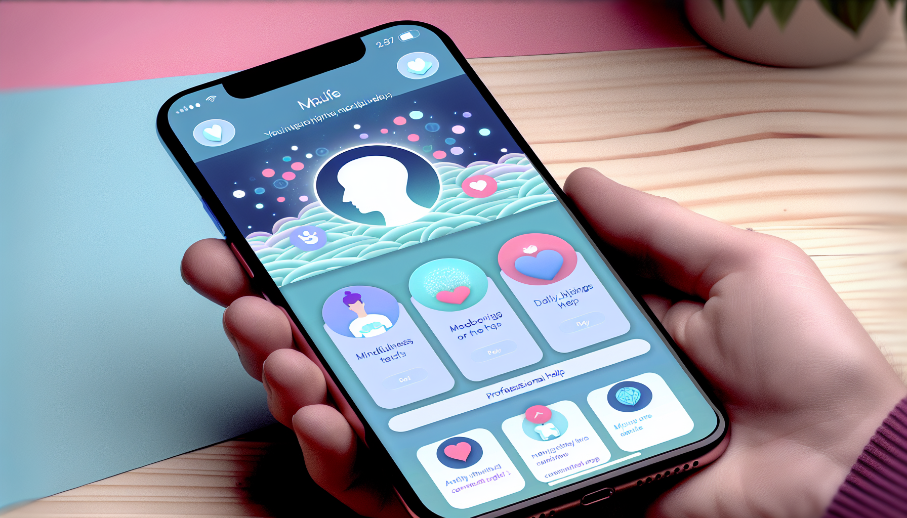 A screenshot of a mental health feature within a dating app