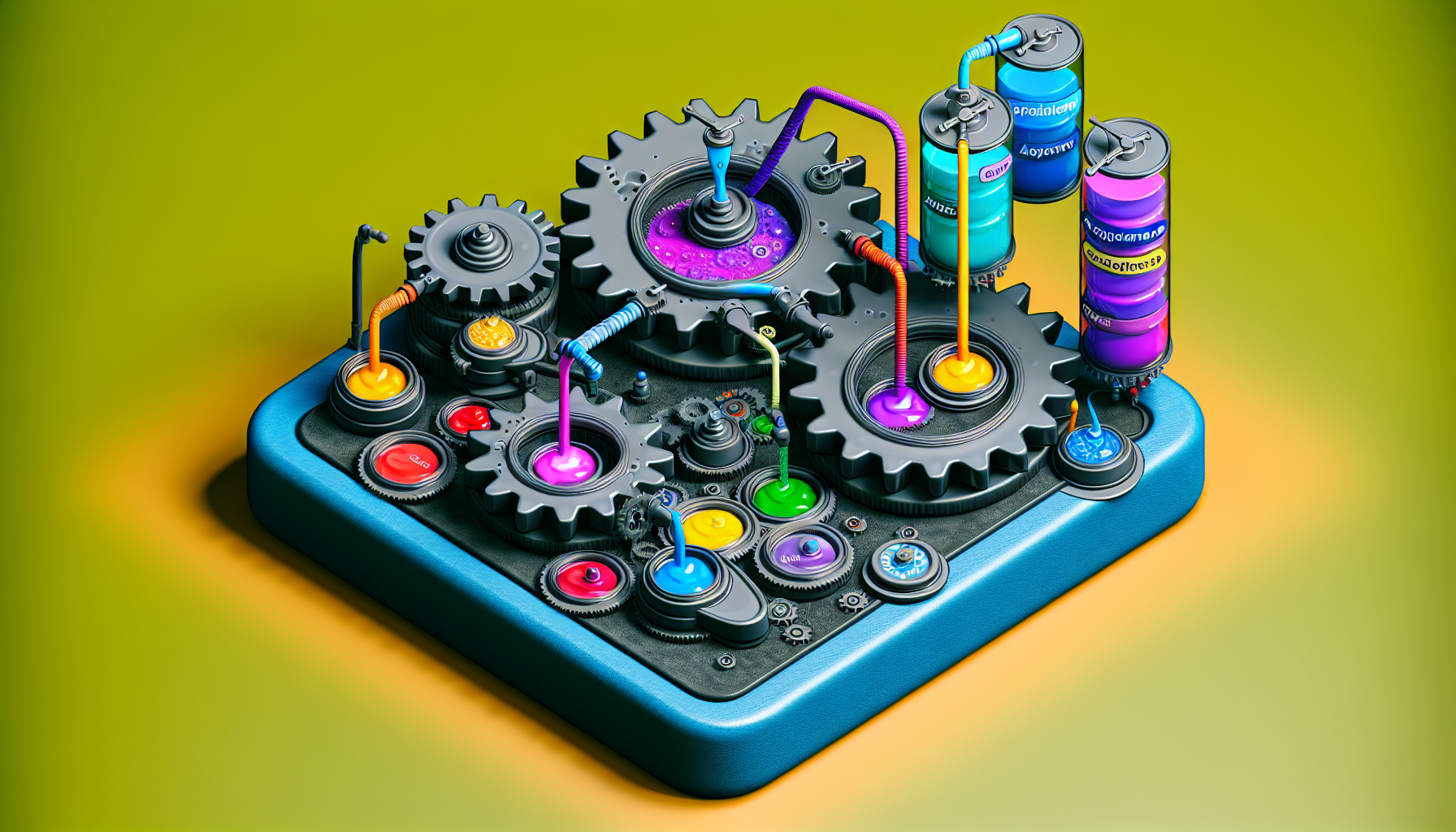 A vibrant graphic illustrating the concept of dependency injection with Autofac