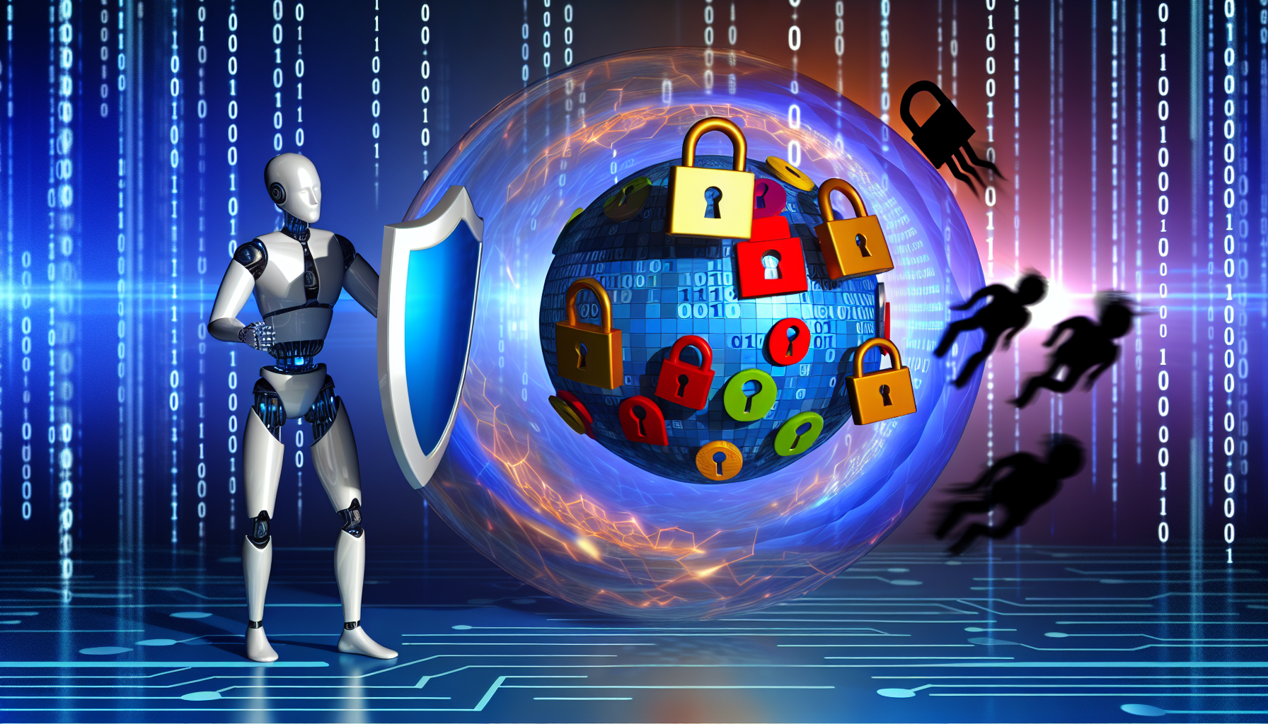 A visual representation of AI protecting user data
