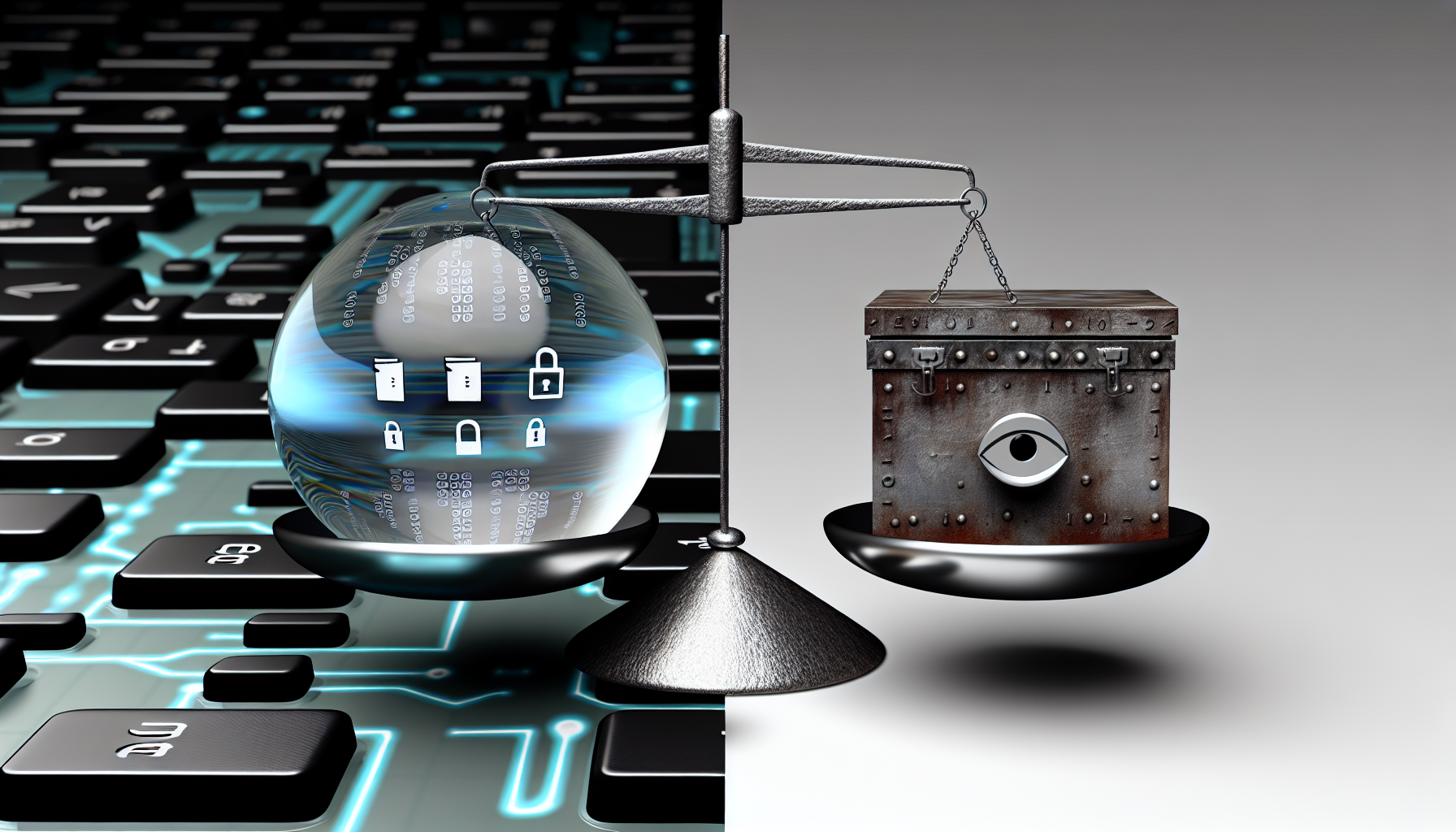 A visual representation of the balance between transparency and privacy in the digital age
