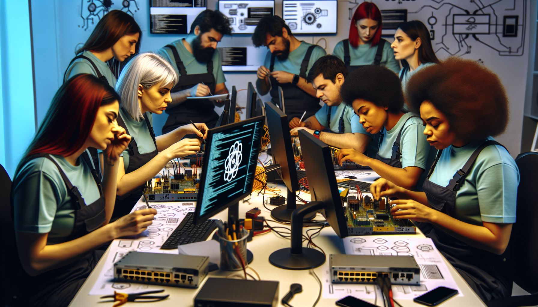 Bee Techy experts working on network connectivity solutions