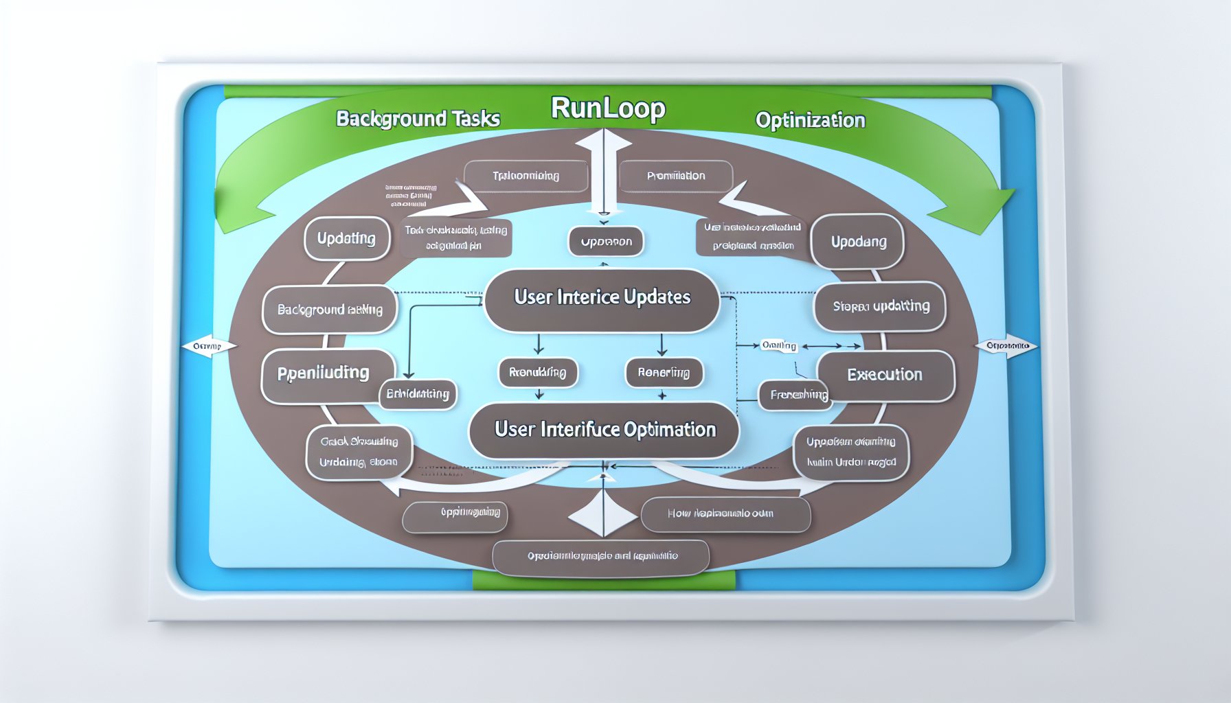 Diagram showing optimization of RunLoop for background tasks and UI updates