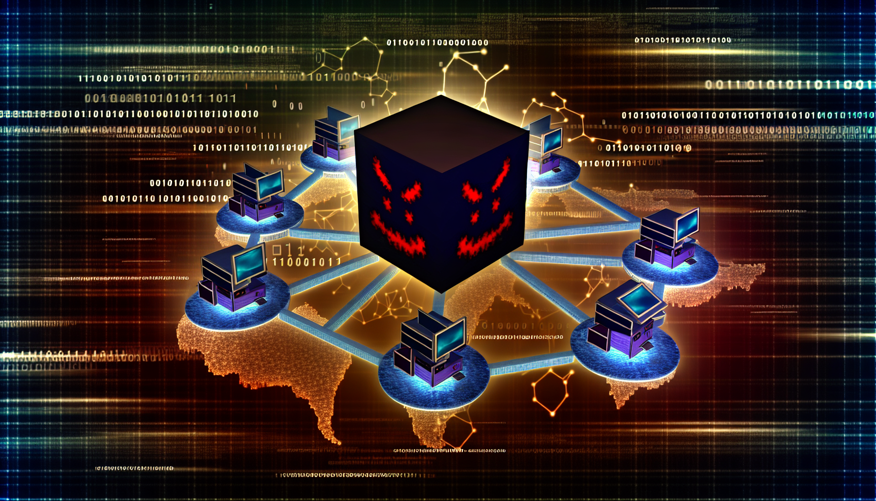 Illustration of a 51% attack on a blockchain network