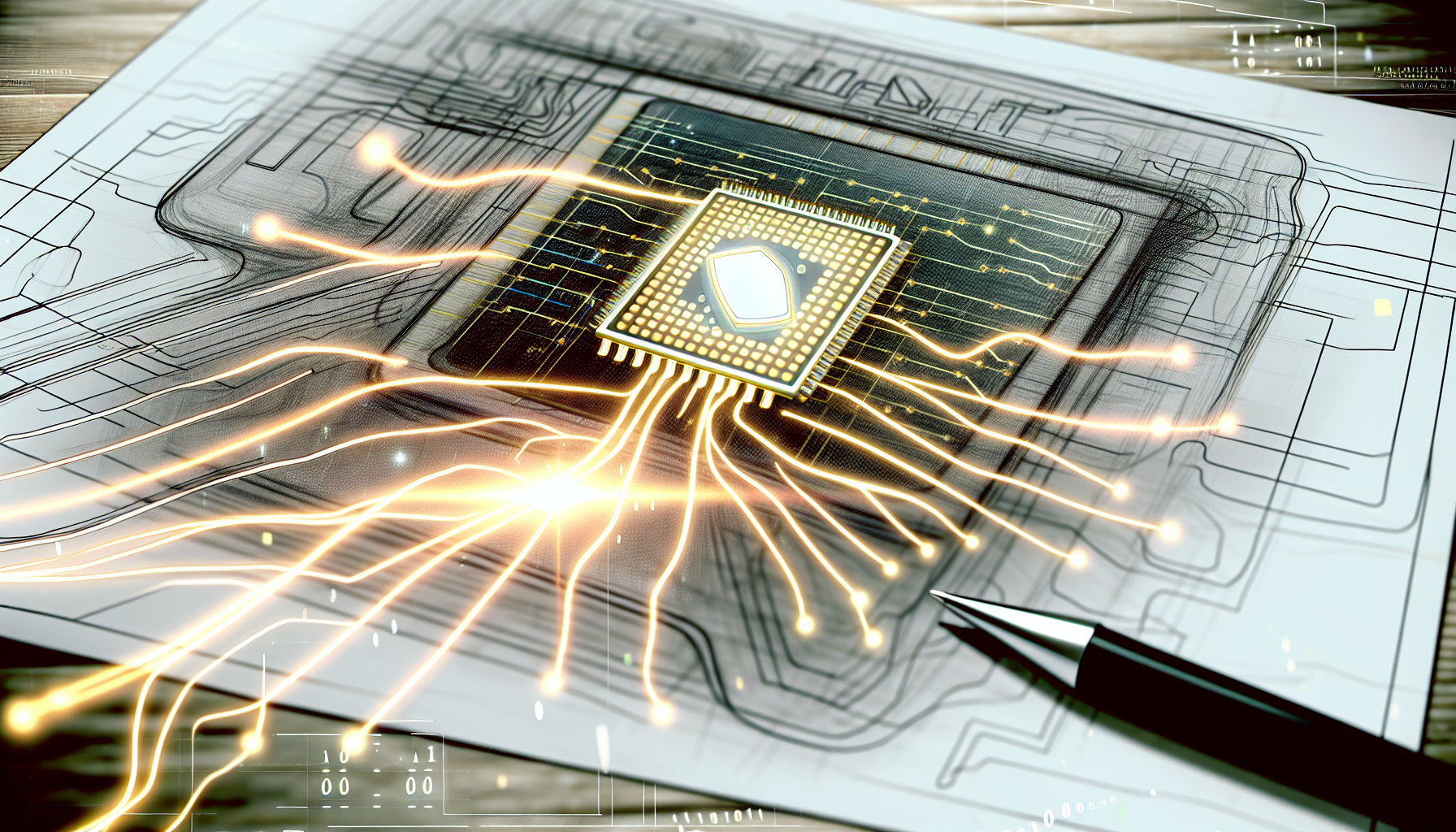 Illustration of AI technology integrated into product design