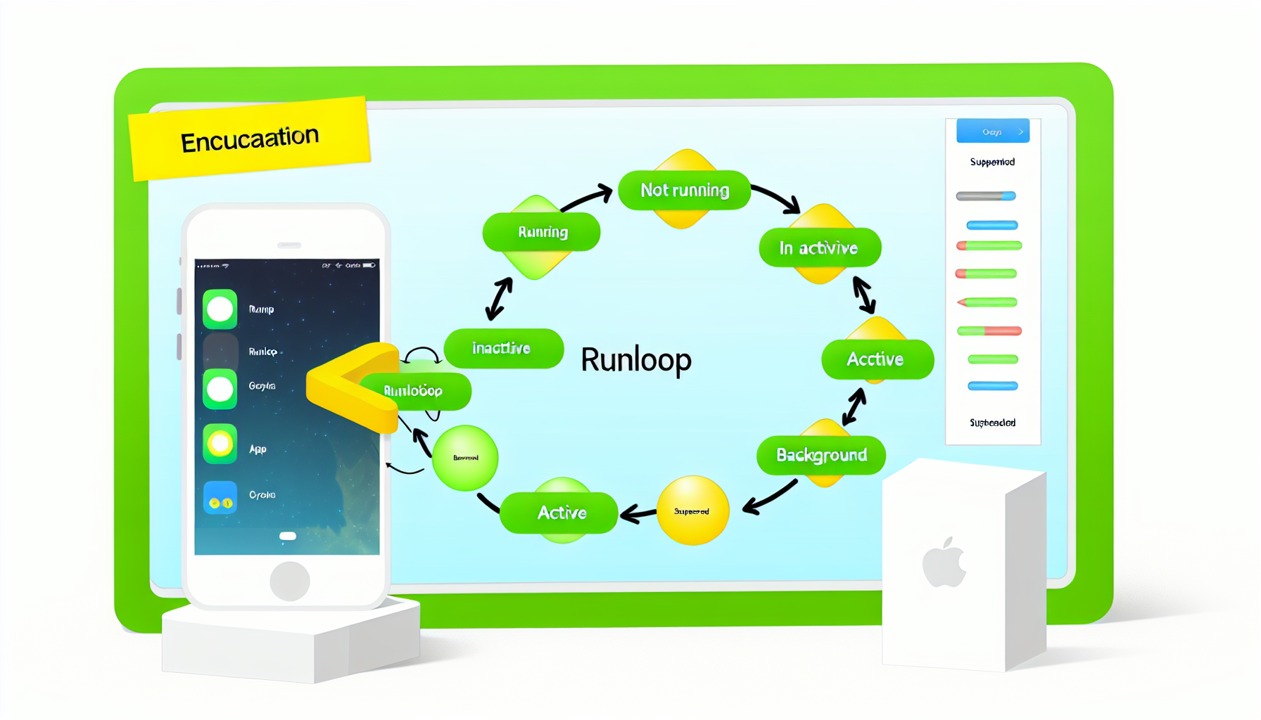 Illustration of RunLoop in action within an iOS app lifecycle