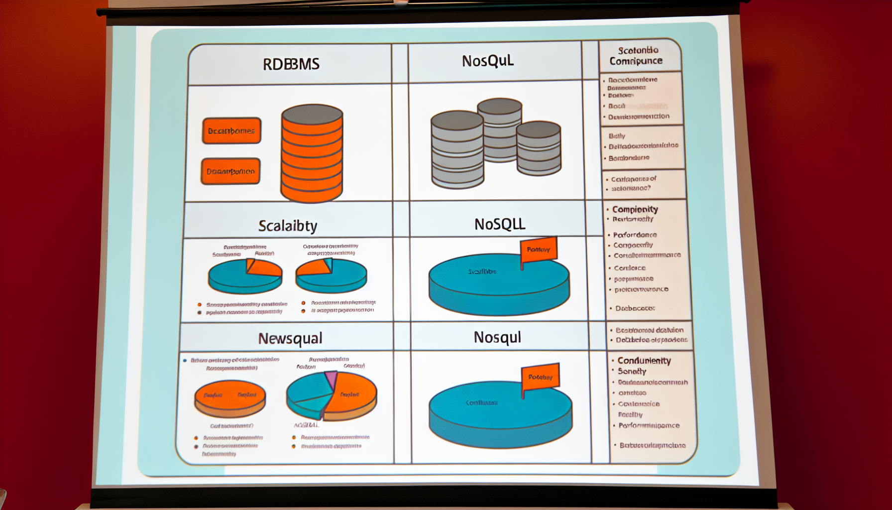 Chart comparing RDBMS, NoSQL, and NewSQL
