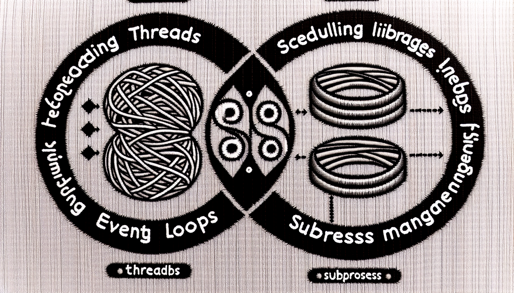 A visual representation of Python scheduling libraries showcasing threads, event loops, and subprocess management
