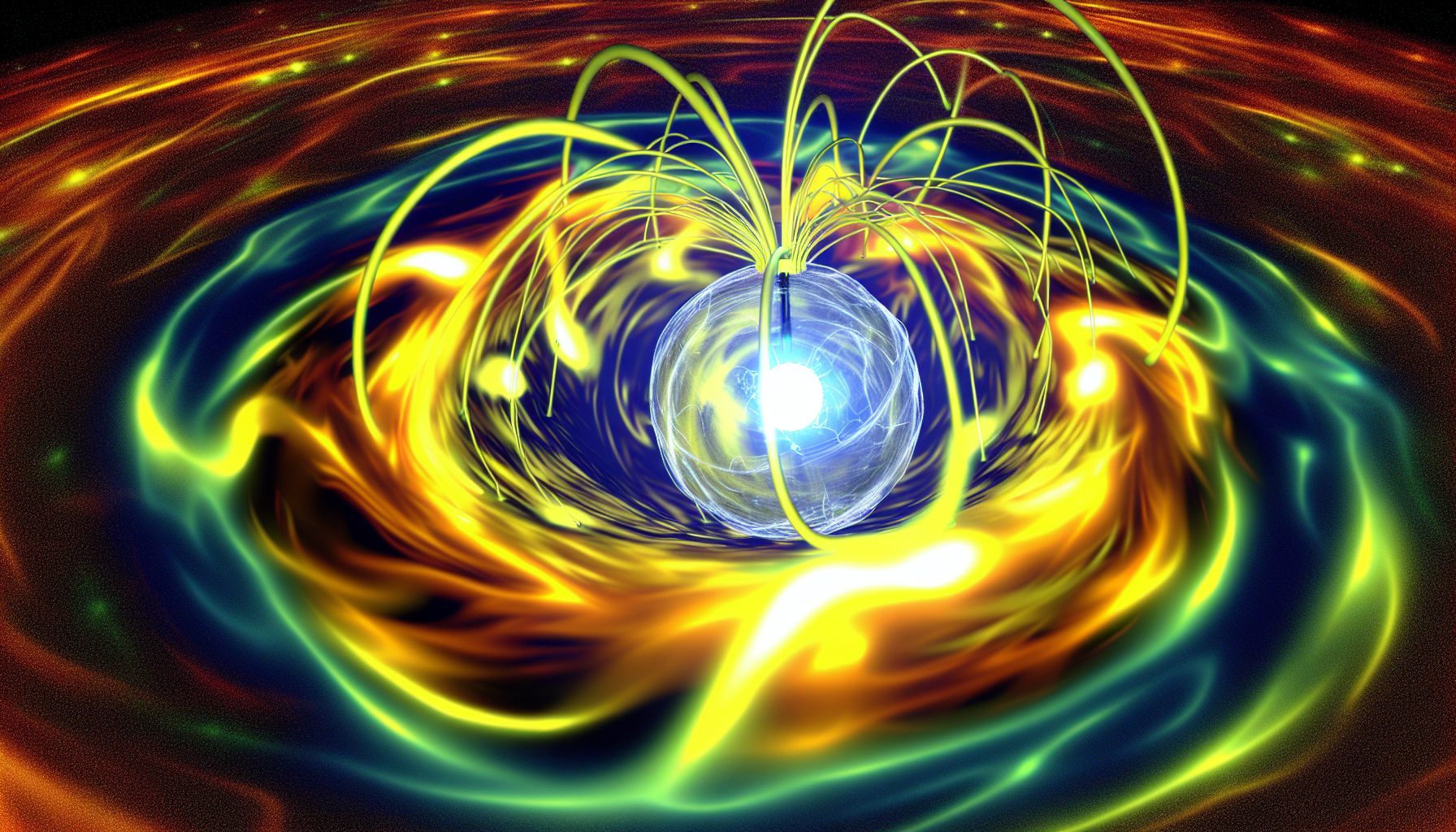 Visualization of Magnetohydrodynamics Around a Neutron Star