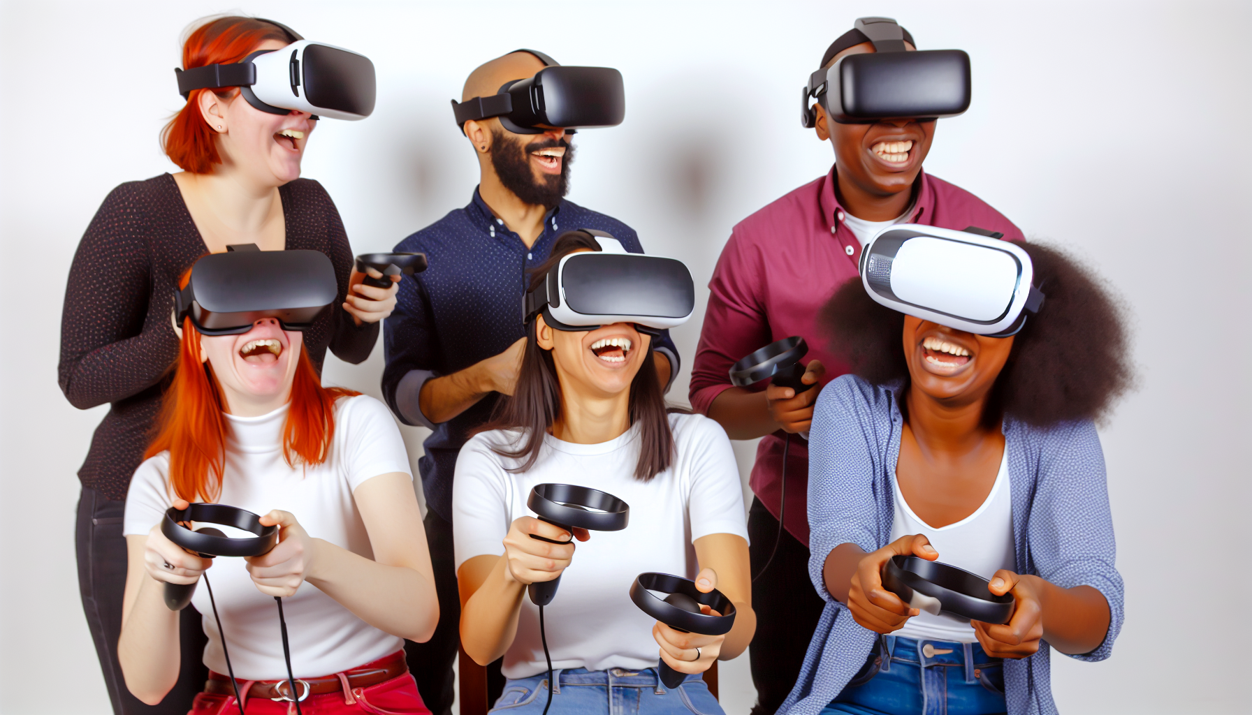 A group of friends enjoying a VR gaming experience together