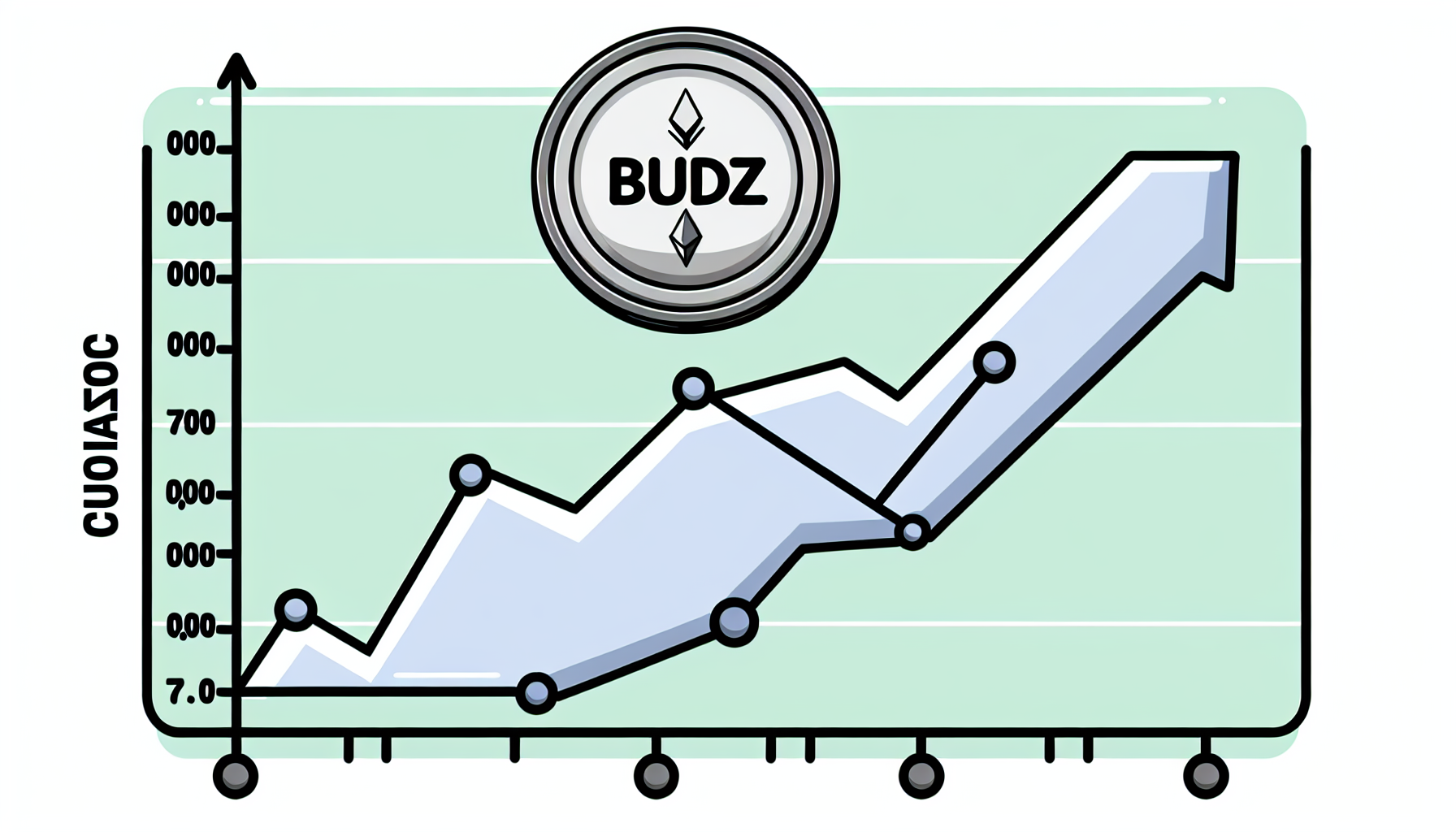 A graph showcasing the growth trajectory of Shiba Budz BUDZ token since its launch