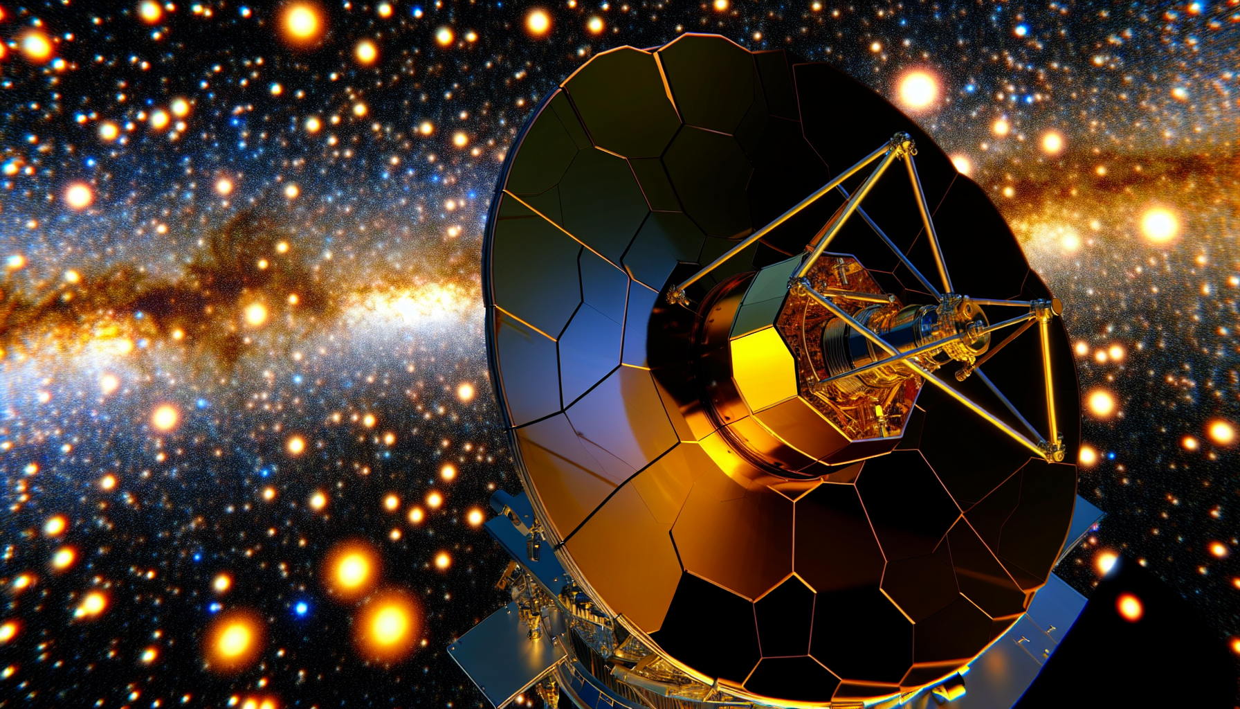 The James Webb Space Telescope capturing the light of distant stars and galaxies
