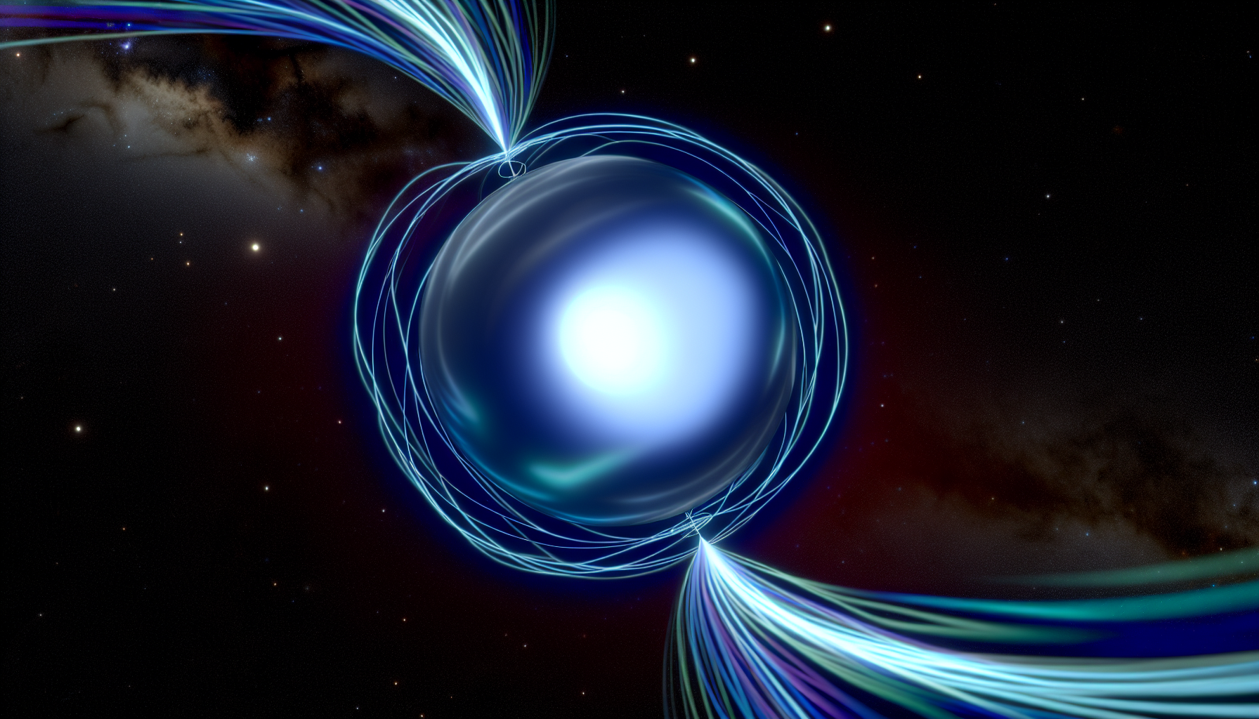 Visualization of magnetic field lines around a neutron star