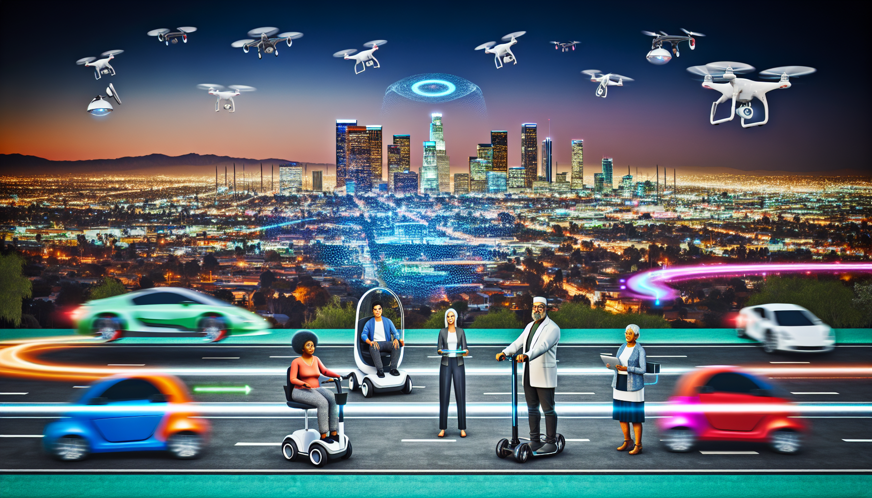 Los Angeles smart city concept