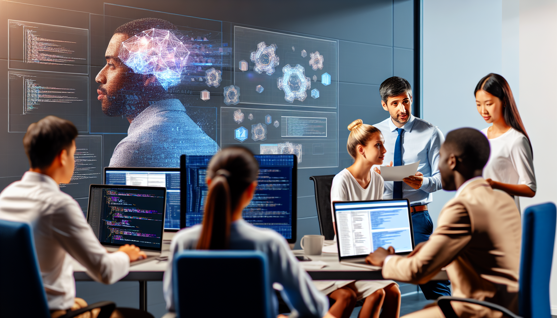 Machine Learning Specialization in action with professionals working on AI projects