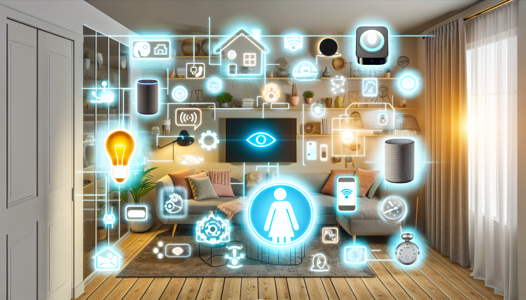 Smart devices and AI concept