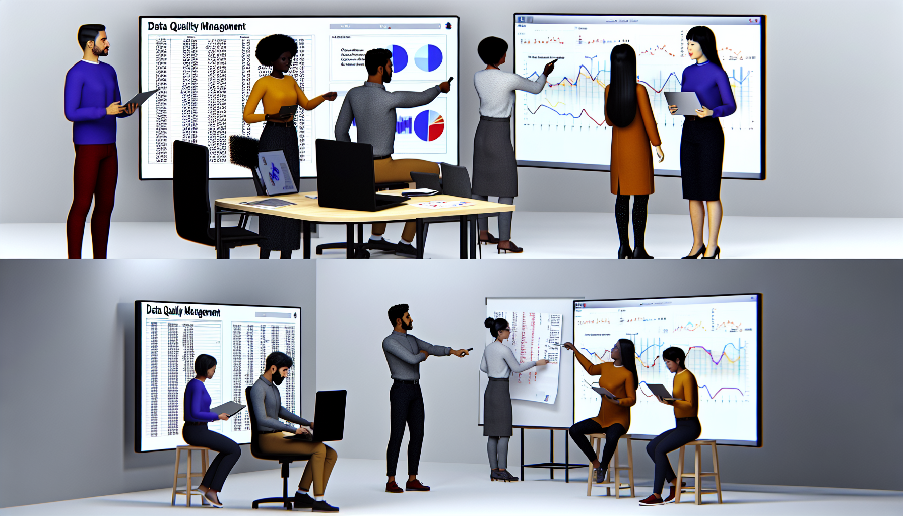 Teams collaborating on data quality management