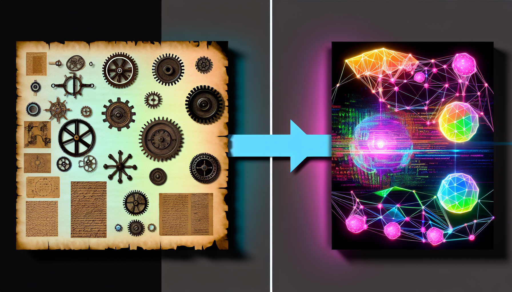 Visual representation of traditional vs. advanced AI training algorithms