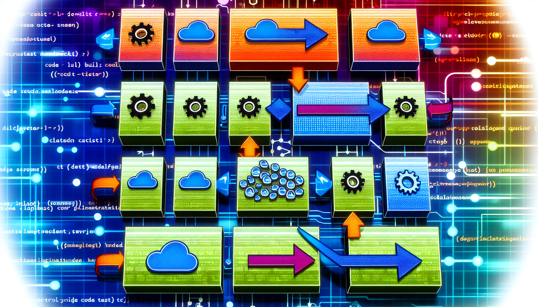 Visualization of a continuous integration pipeline in action
