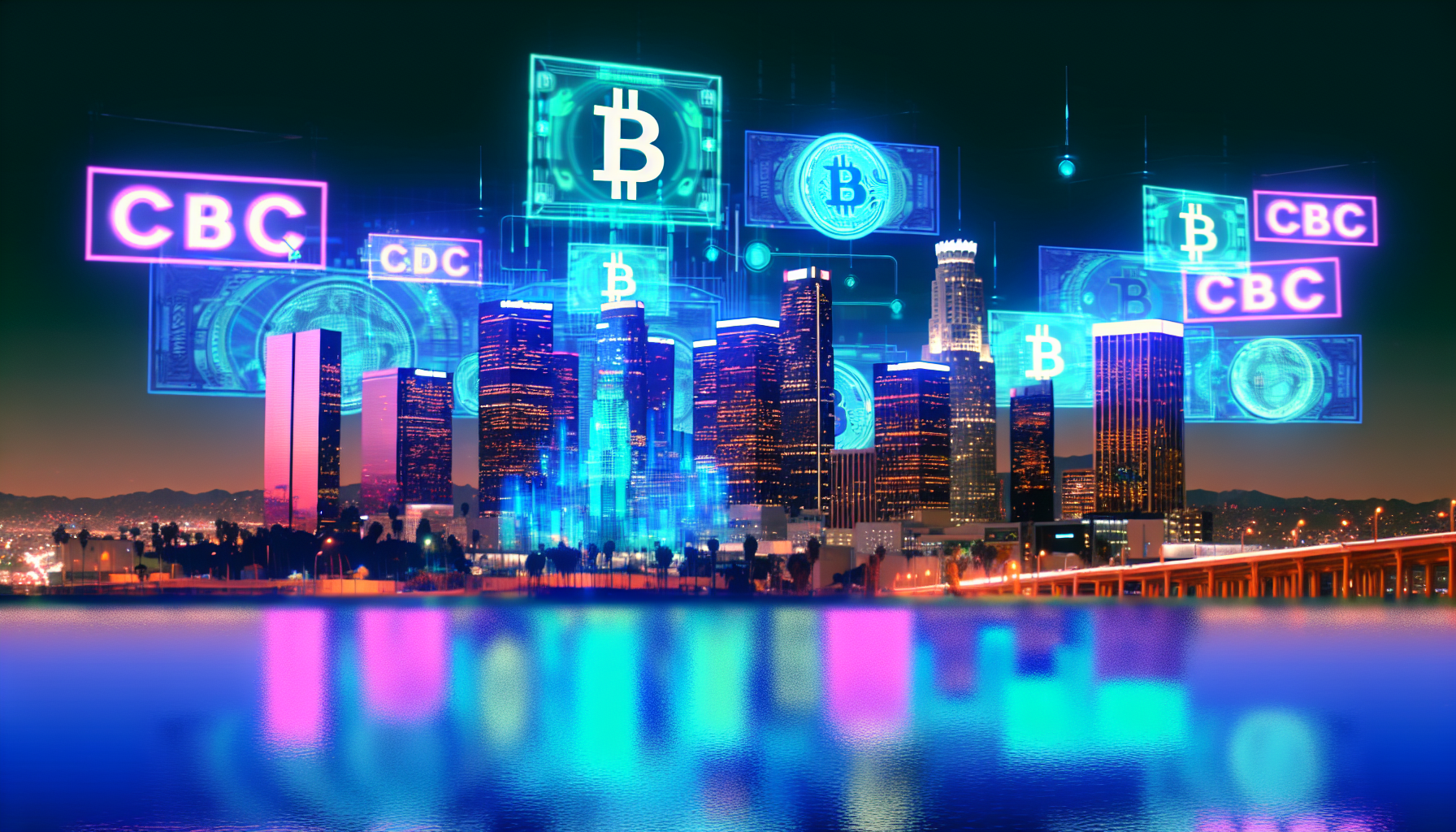 Visualization of CBDC impact on Los Angeles skyline