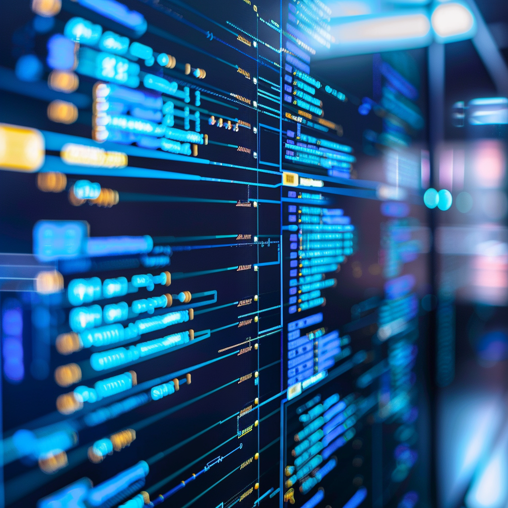 A close-up of a database schema on a monitor, representing the intricacies of database management