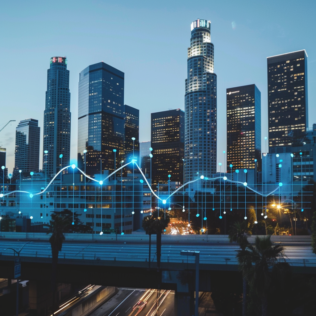 A graph showing the predicted changes in the Los Angeles job market due to AI and automation