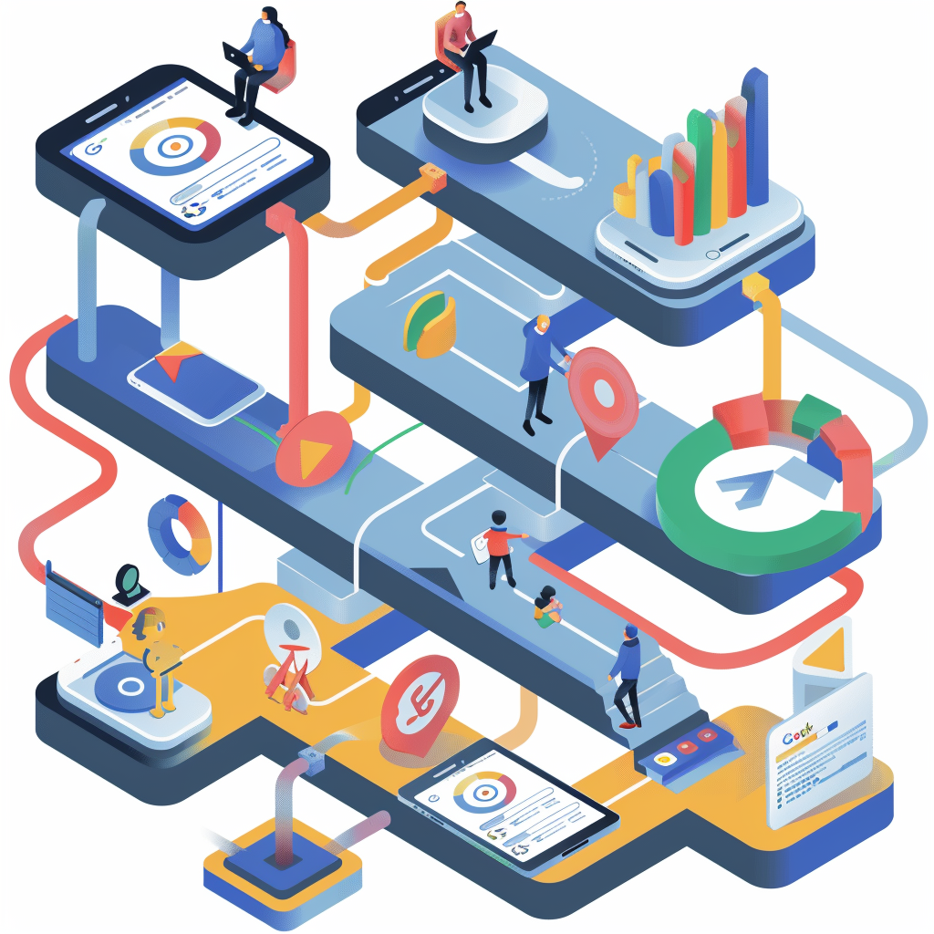 A graphic representation of the Google Search process in 2024