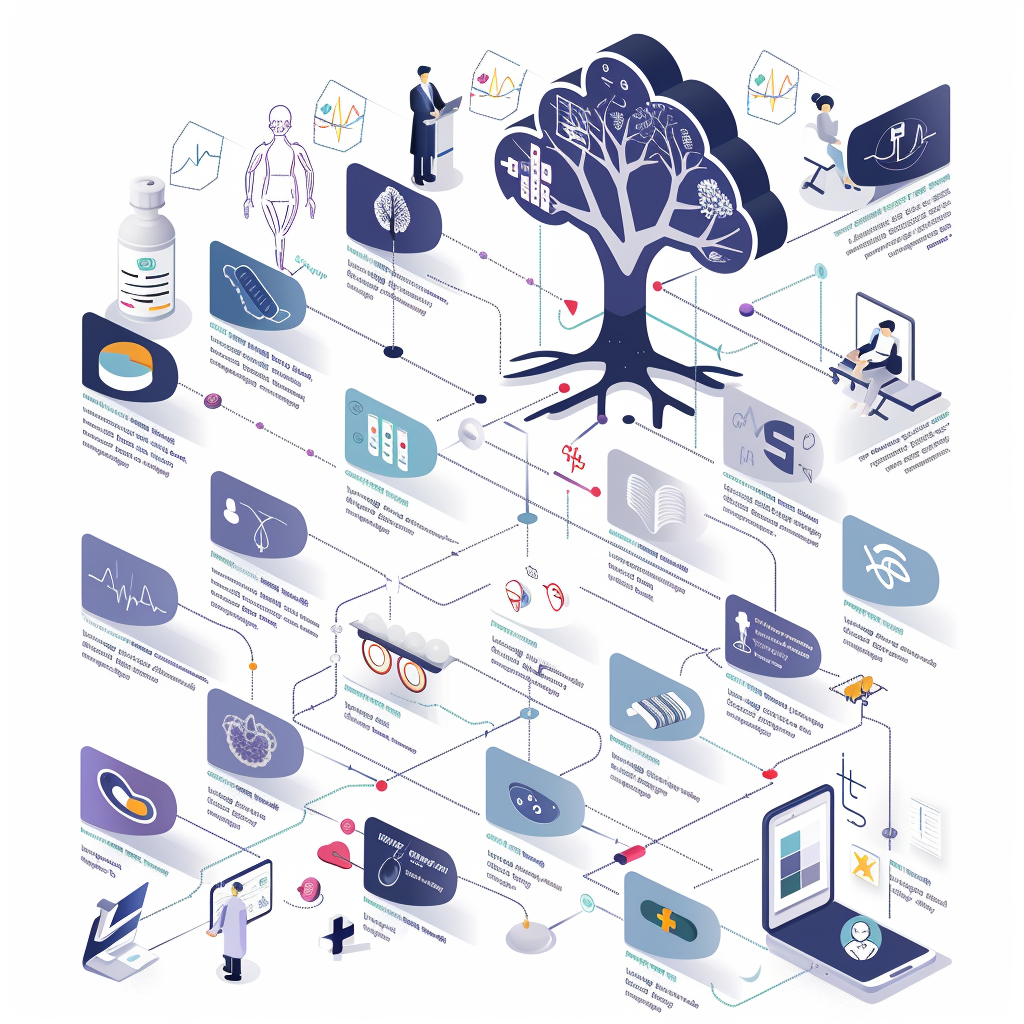 An infographic showcasing the capabilities of Large Language Models in healthcare