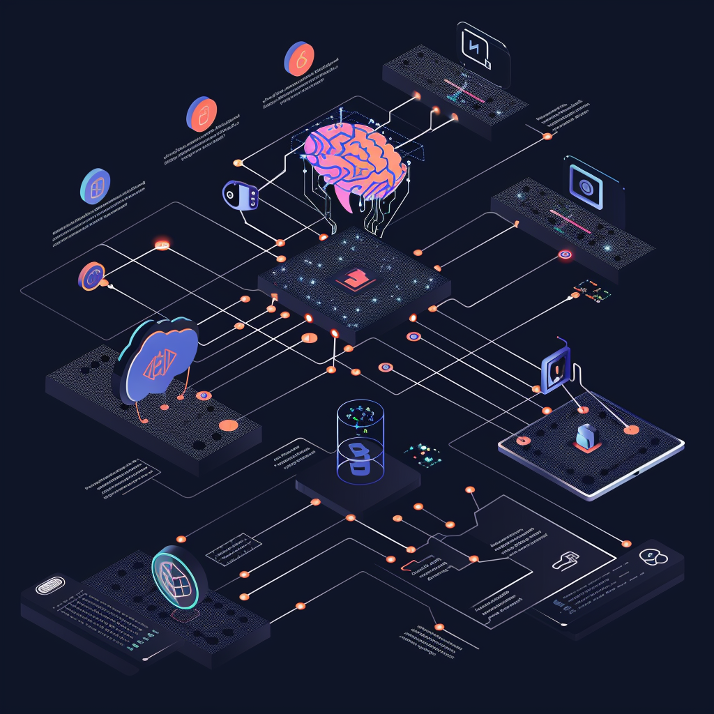 An infographic showcasing the integration process of Langchain NLP and OpenAI with MinIO