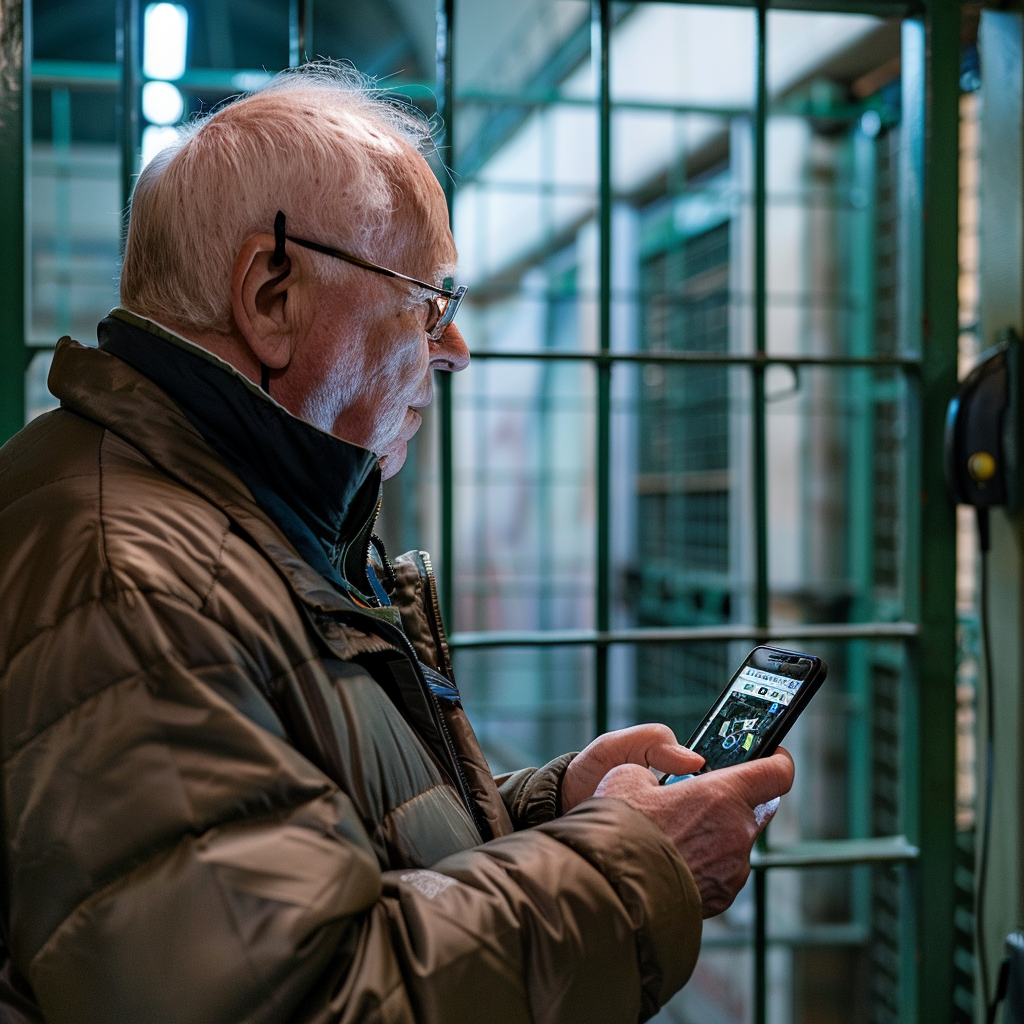A policymaker reviewing #PrisonTok content on a smartphone