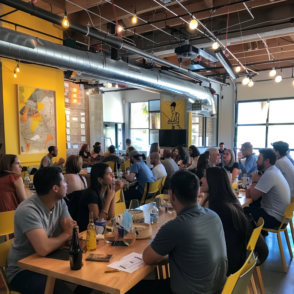 A vibrant Los Angeles startup event hosted by Bee Techy