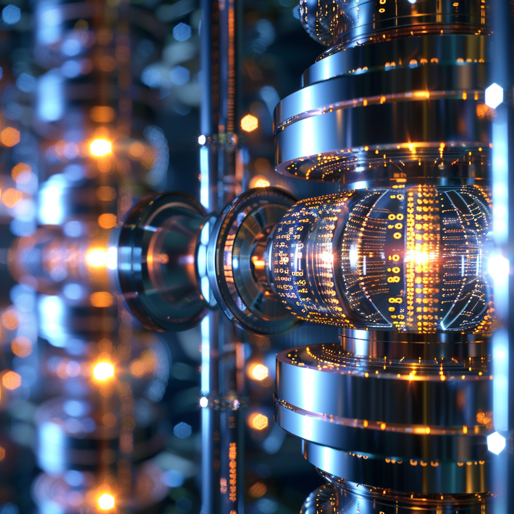 Visual representation of quantum computing in banking security