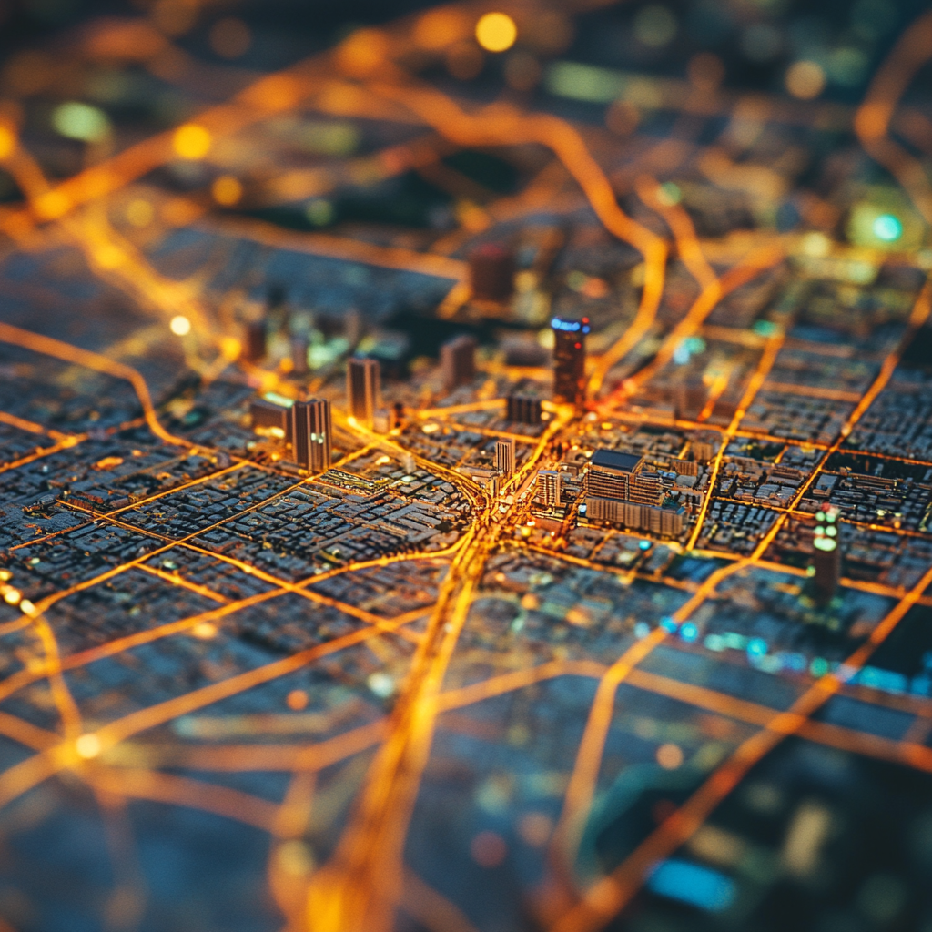Map of Los Angeles highlighting top AI software providers, emphasizing "Cut Through the" technology solutions.