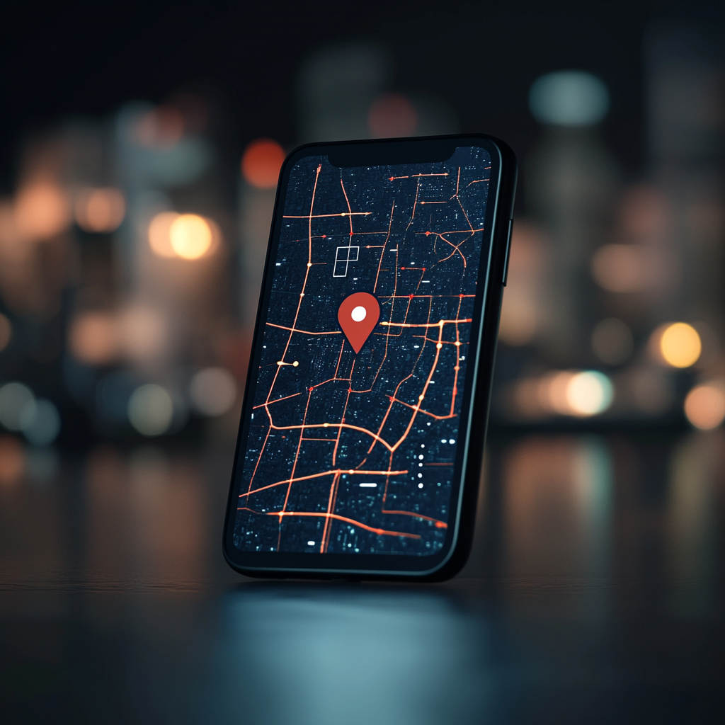 Smartphone showing location tracking app interface with real-time updates, highlighting Na - Navigating Global Markets:
