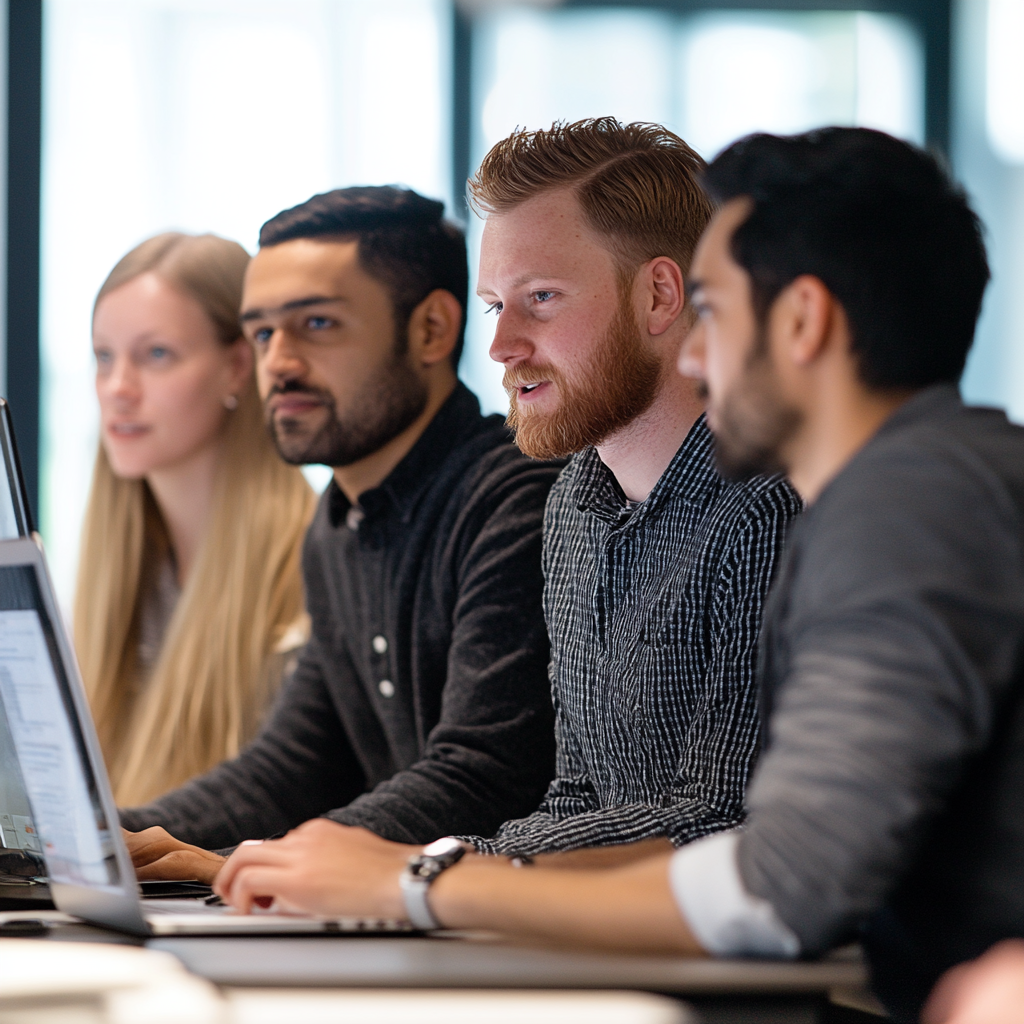Developers collaborating on a software project, embodying the concept of Beyond Code: How teamwork enhances innovation.
