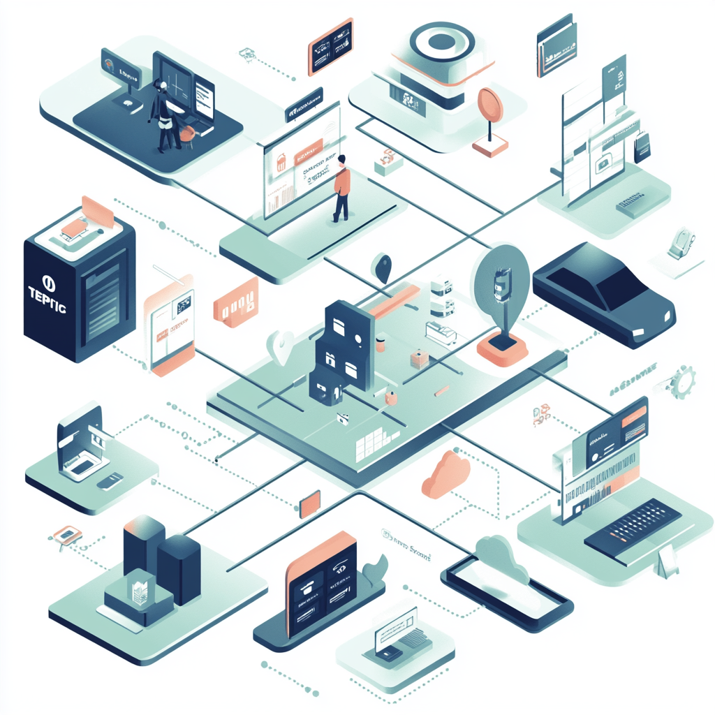 Diagram illustrating Navigating the Cyber integration of custom software with existing retail systems for seamless operation.