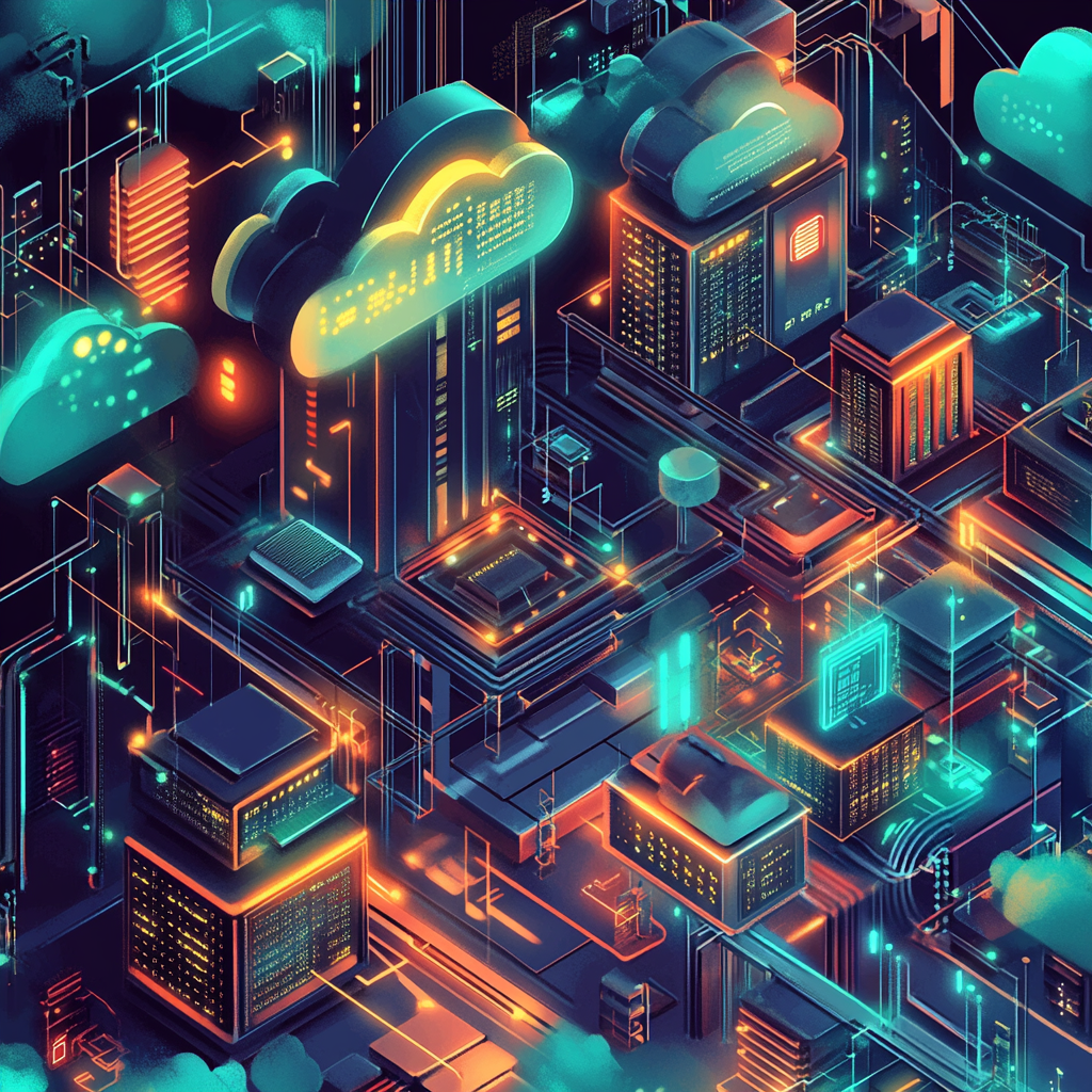 Cloud infrastructure illustration highlighting security vulnerabilities, emphasizing Tailored Software Solutions: for prot...