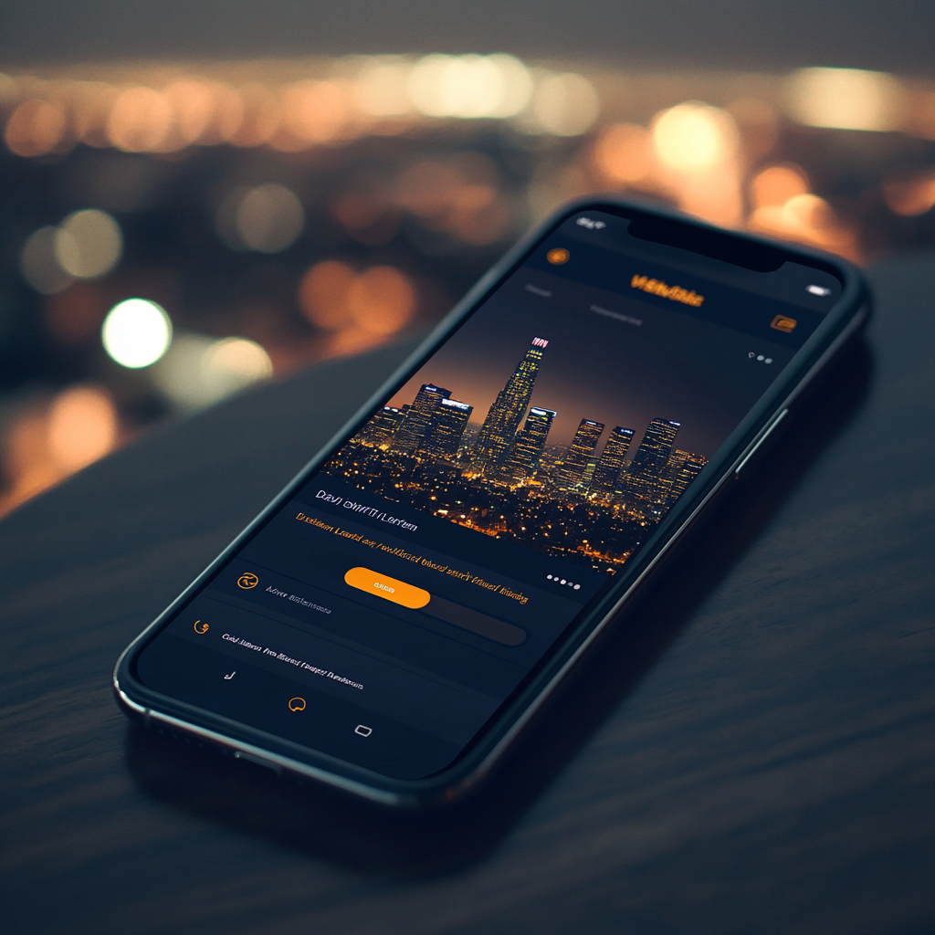 Mobile app interface for Los Angeles users showcasing Data-Driven Leadership: 4 with user-friendly design elements.