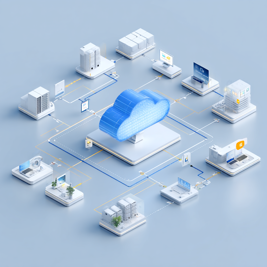 Diagram of data flow in cloud with security checkpoints, highlighting Elevating Enterprise Security: for enhanced protection.