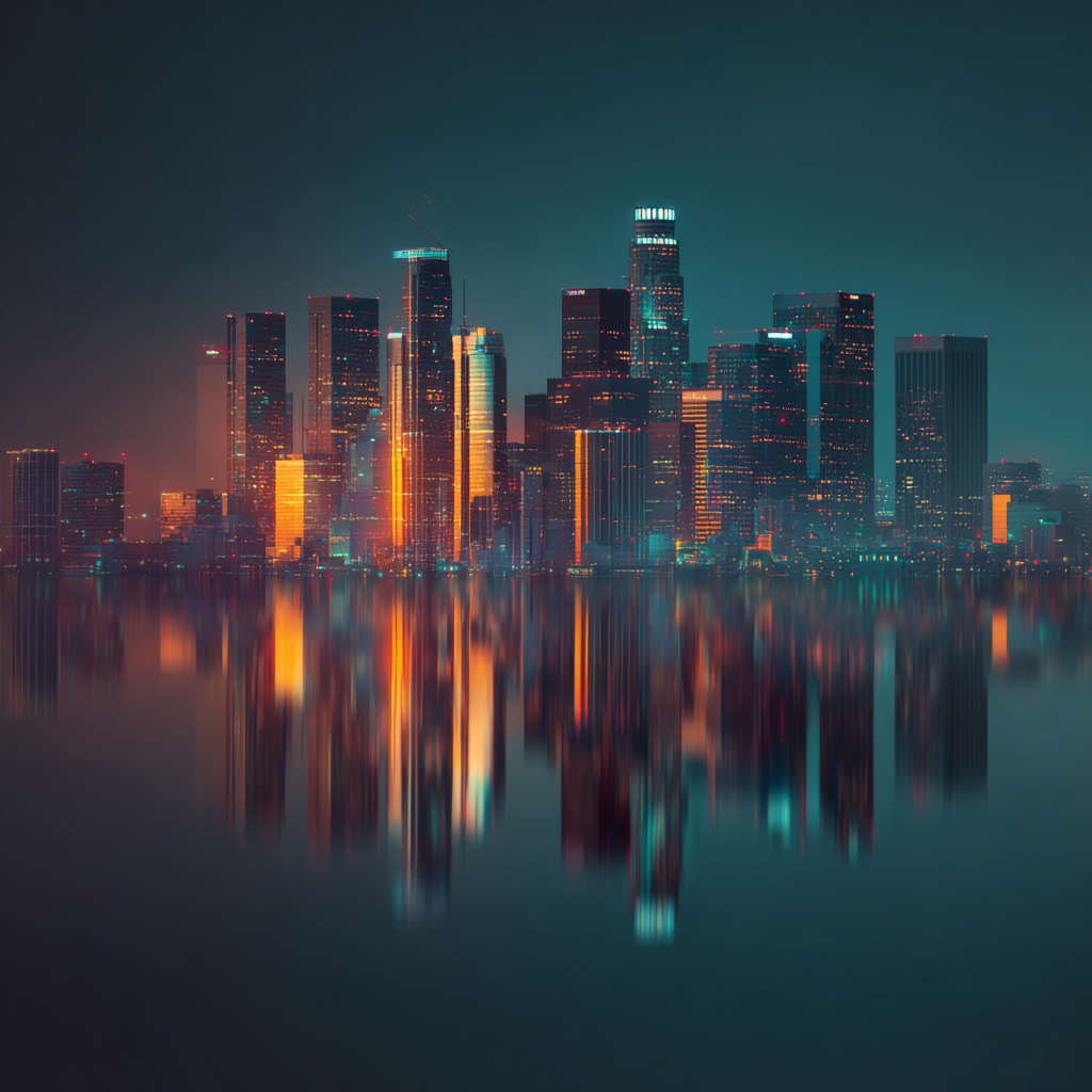 Futuristic Los Angeles cityscape symbolizing digital transformation, highlighting Decoding MLOps for innovative tech solut...