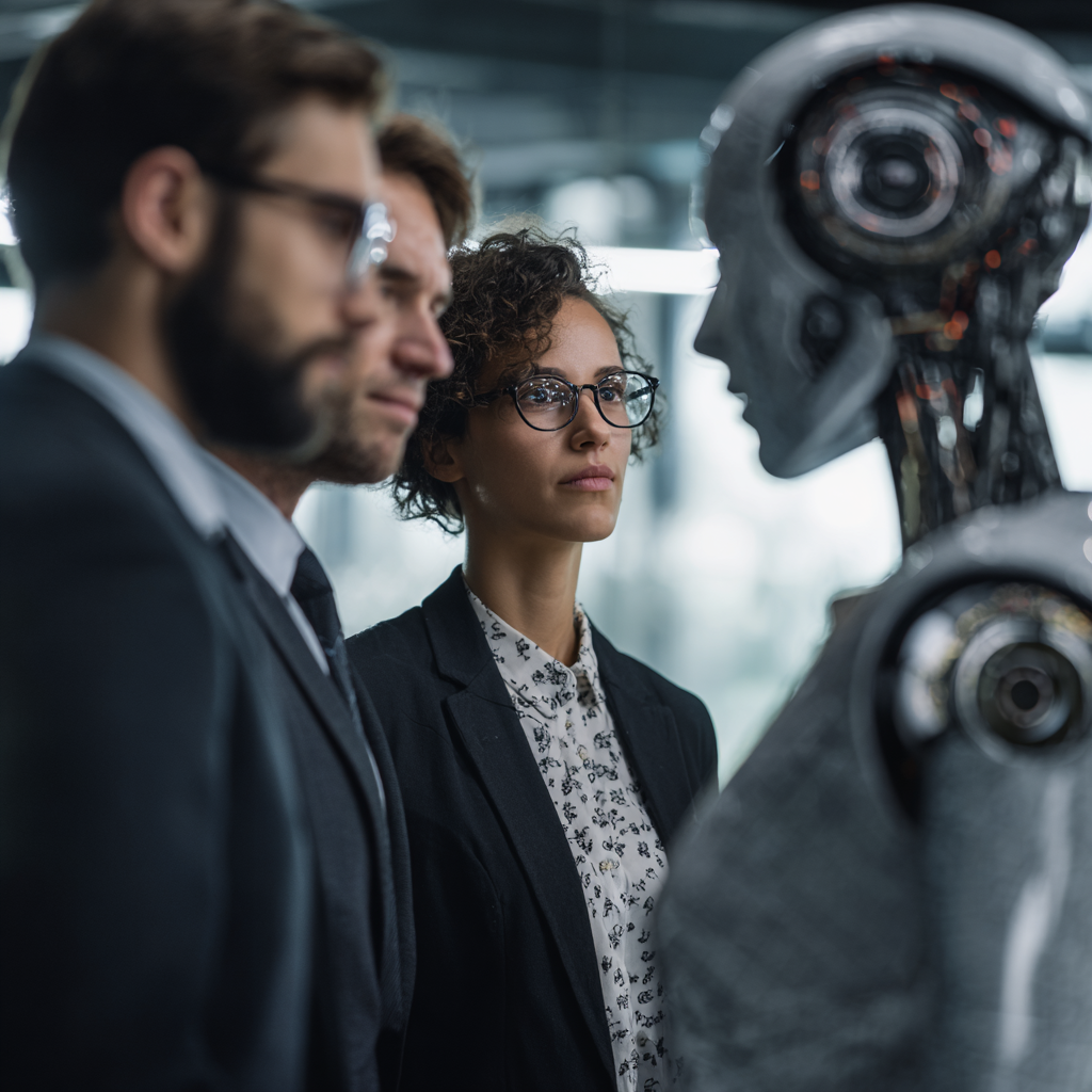 Business executives discussing Agentic AI for integration strategies in a modern conference room setting.