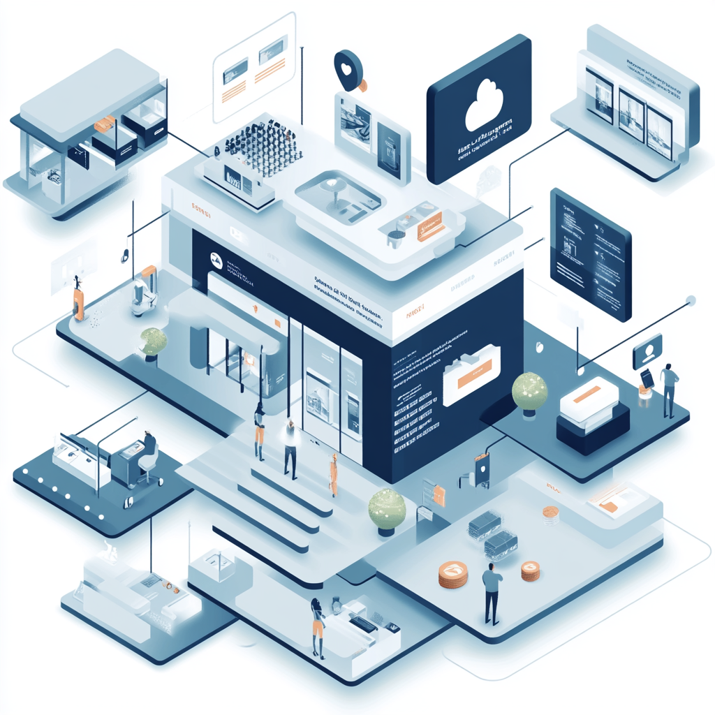 Luxury retail IT infrastructure diagram with custom software solutions, Fortifying Trust in secure transactions and data p...
