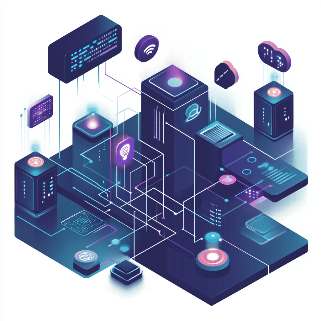 Diagram illustrating integration of AI systems into business infrastructure with a focus o - Ethical AI Innovations: