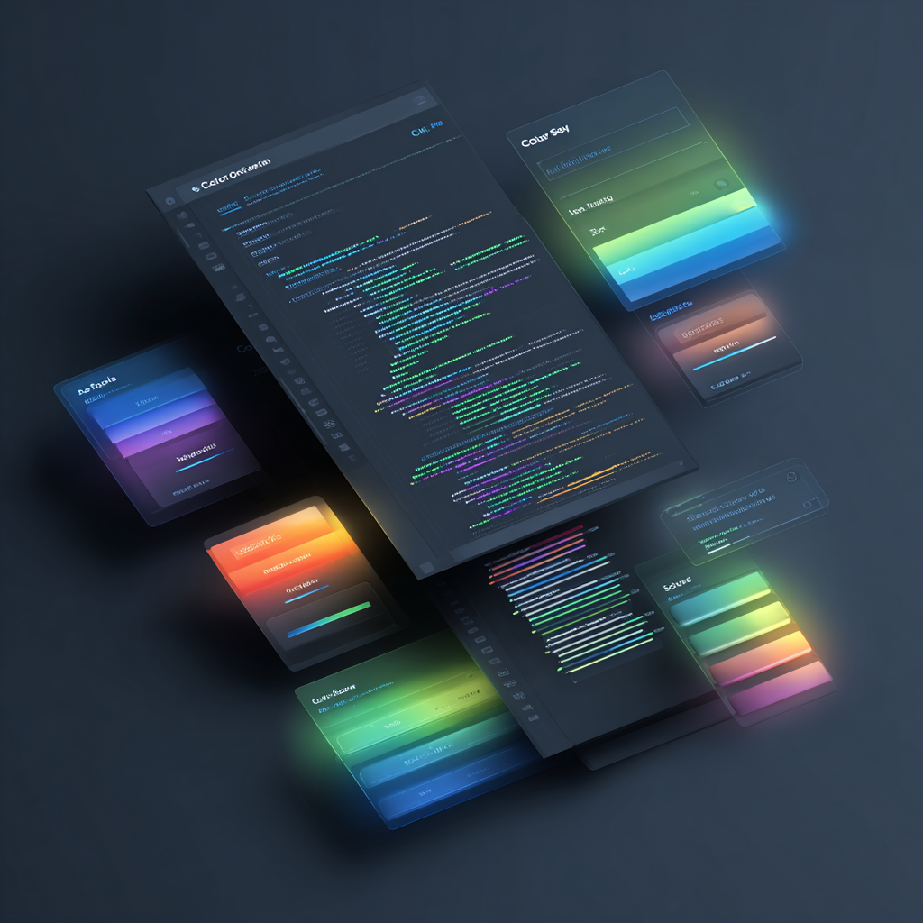 Color Your ROI: CSS code illustration with color variables and gradients, showcasing vibrant design elements.